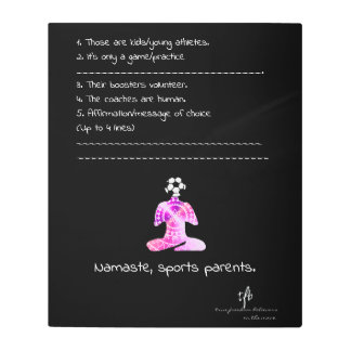 Namaste, Sports Parents Berry Yogurt Soccer Metal Print