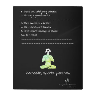 Namaste, Sports Parents Burpless Cucumber Soccer Metal Print