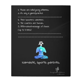 Namaste, Sports Parents CM Blues Soccer Metal Print