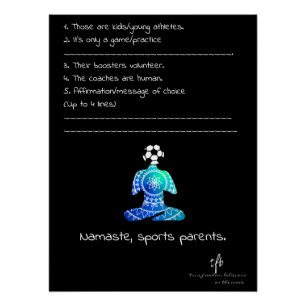 Namaste, Sports Parents CM Blues Soccer Poster