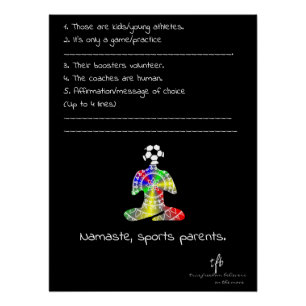 Namaste, Sports Parents Lifelike TV Soccer Poster