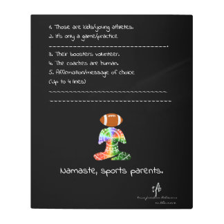 Namaste, Sports Parents Tropical Colors Football Metal Print