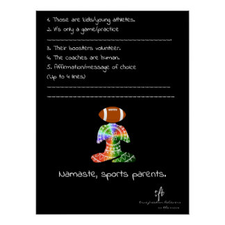 Namaste, Sports Parents Tropical Colors Football Poster