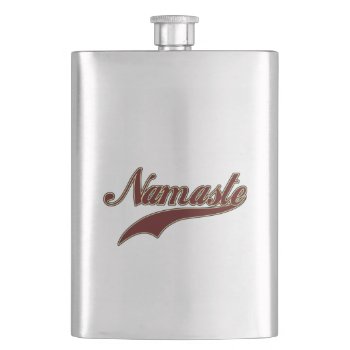 Namaste Stylish Red Burgundy Hip Flask by mystic_persia at Zazzle