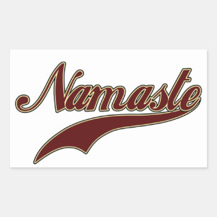 Namaste Stylish Red Burgundy Rectangular Sticker