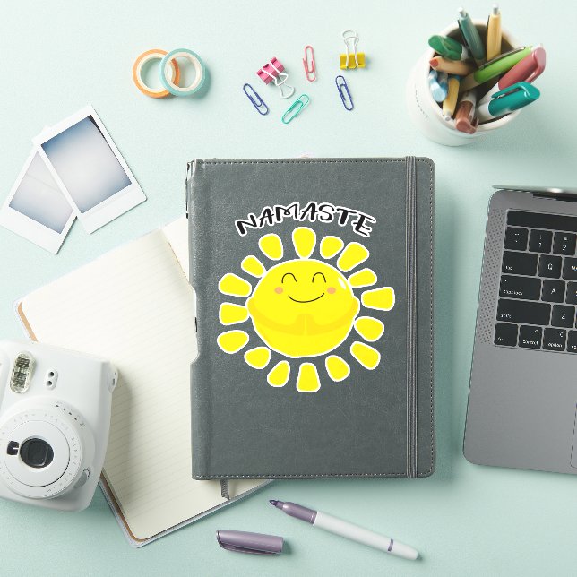 Namaste Sun Prayer Cute Cartoon Sticker (iPad Cover)
