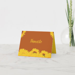 Namaste Thank You Sunflowers Design Card