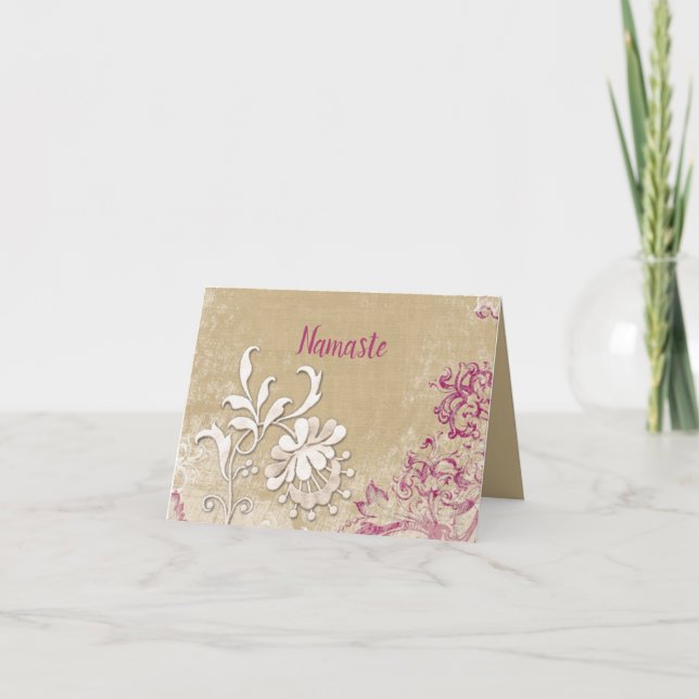 Namaste Thank You Surreal Flowers Customize Card (Front)