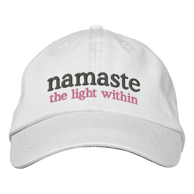 Namaste the light within embroidered baseball hat (Front)
