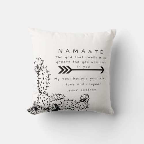 namaste throw pillow