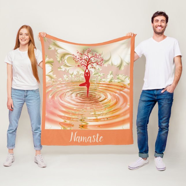 Namaste Tree of Life Yoga Spiritual Metaphysical Fleece Blanket (In Situ)