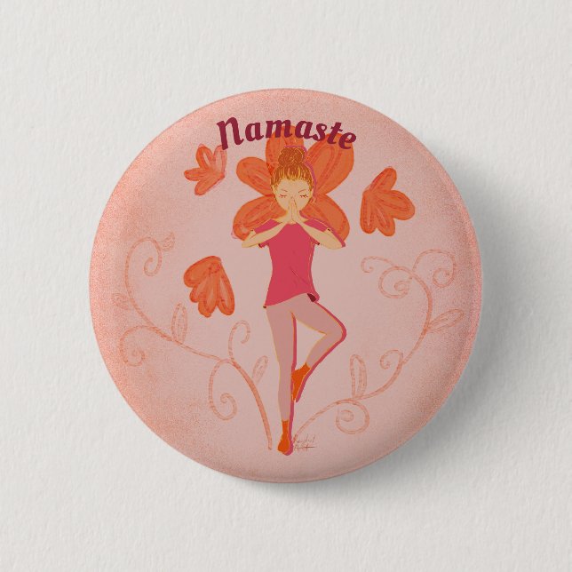 Namaste Tree Pose Button (Front)