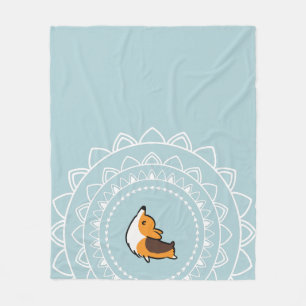 Namaste Tricolor Corgi Fleece Throw Blanket