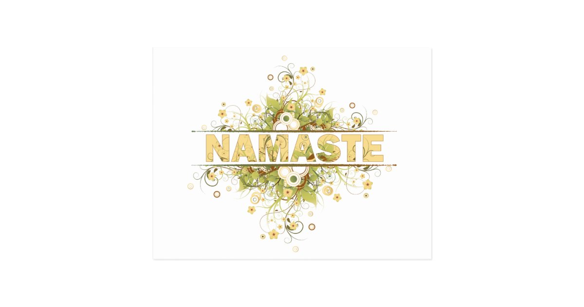 Namaste Vintage Floral Postcard | Zazzle
