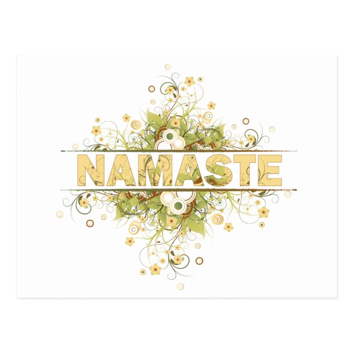 Namaste Vintage Floral Postcard | Zazzle.com
