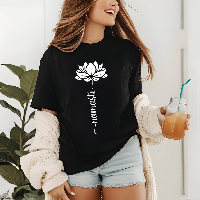 Namaste White Lotus Flower Modern Script Tri-Blend Shirt (Creator Uploaded)