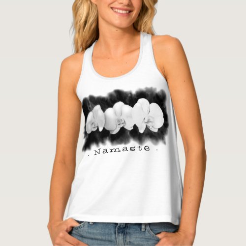 namaste _ white orchids Watercolor Painting  Tank Top
