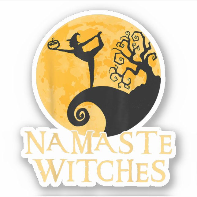 Namaste Witches Shirt - Halloween Yoga T-shirt Sticker (Front)