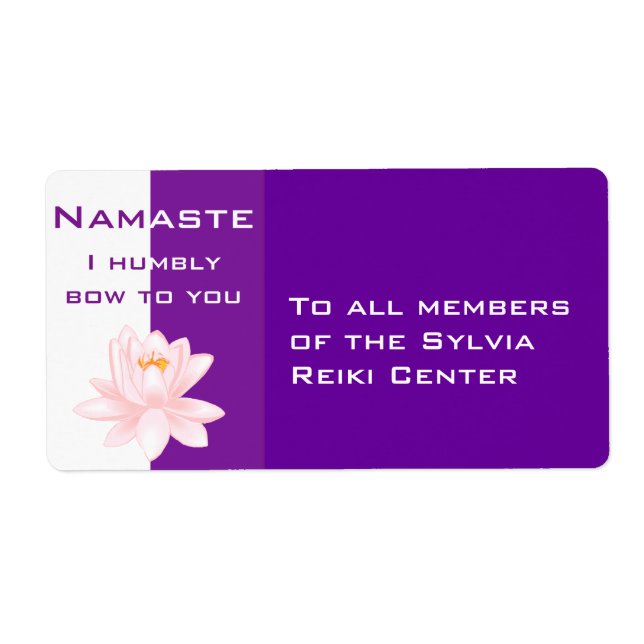 Namaste with lotus flower label (Front)