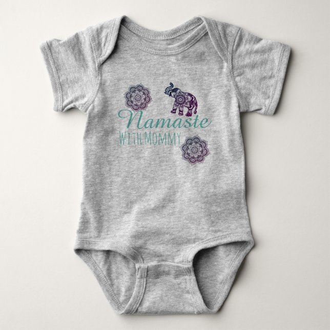 Namaste with mommy. baby bodysuit (Front)
