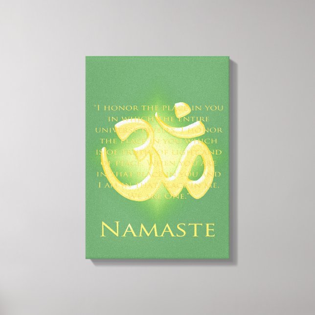 Namaste with Om symbol Canvas Print (Front)
