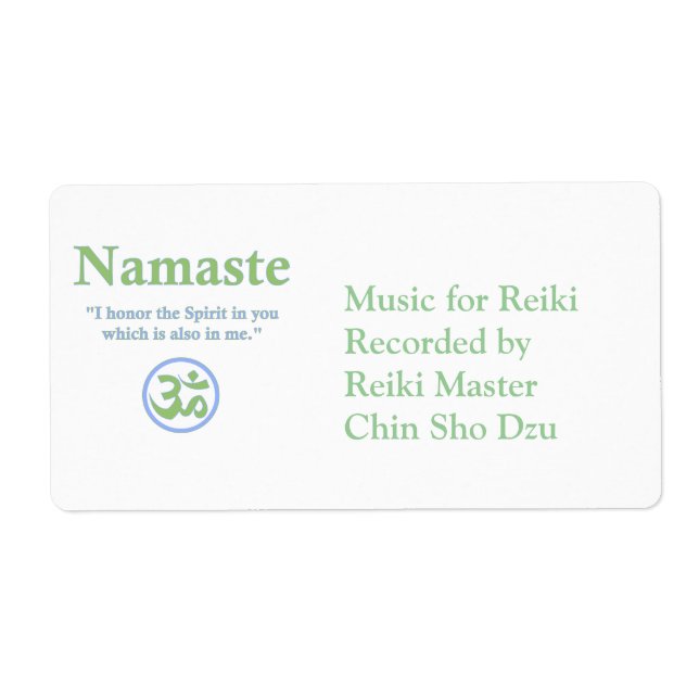 Namaste with Om symbol Label (Front)