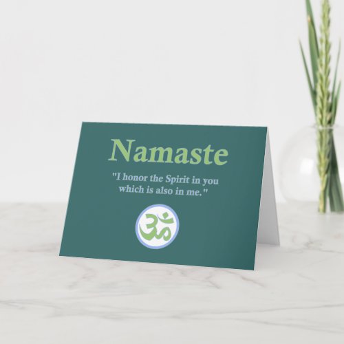 Namaste _ with quote and Om symbol Card