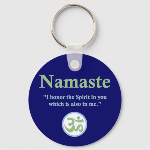 Namaste _ with quote and Om symbol Keychain