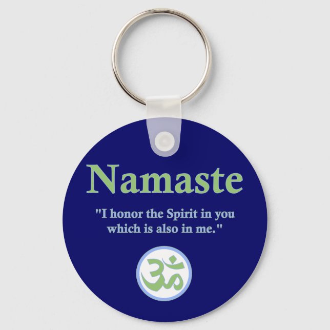 Namaste - with quote and Om symbol Keychain (Front)