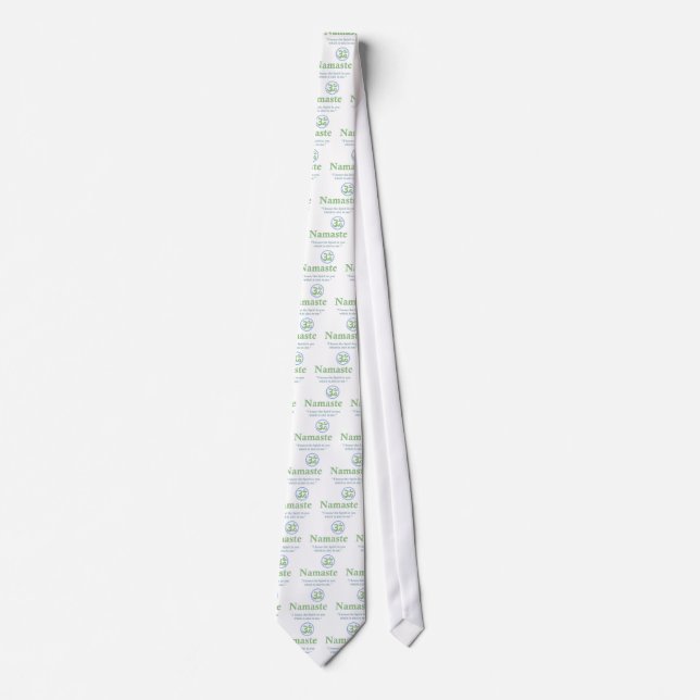 Namaste - with quote and Om symbol Neck Tie (Front)
