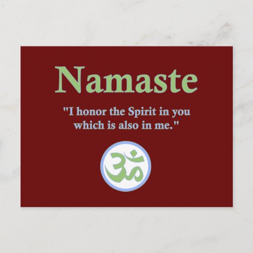 Namaste _ with quote and Om symbol Postcard
