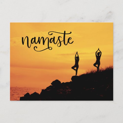 Namaste Woman  Modern Spiritual Meditation Yoga Postcard