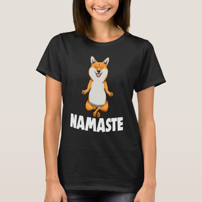 Namaste Yoga Animal Corgi Animal Tees Women (Front)