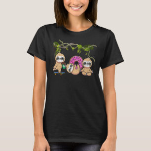 Namaste Yoga Animal Skateboarder Donut Coffee Cute T-Shirt