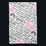 Namaste Yoga Asanas Positions Names in Sanskrit Kitchen Towel<br><div class="desc">Elegant design with Sanskrit names of Yoga poses.</div>