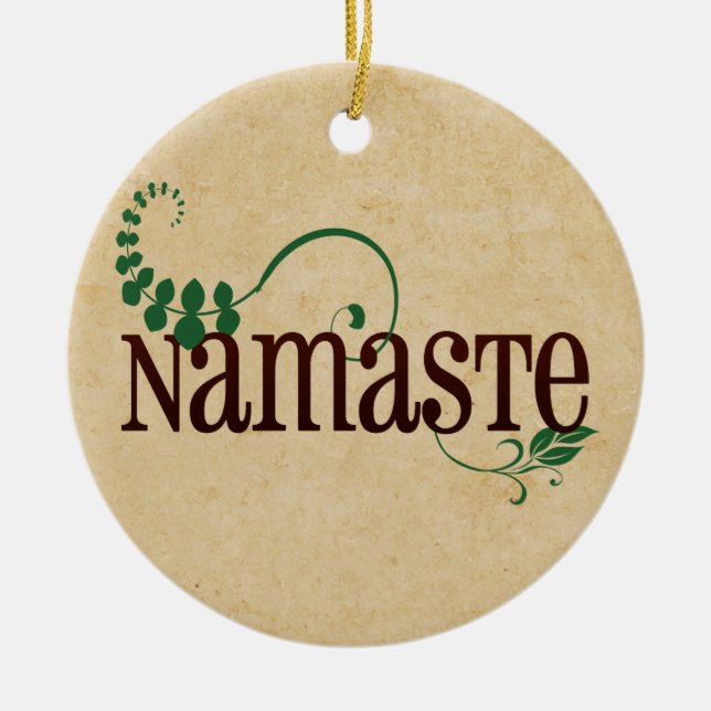 Namaste Yoga Ceramic Ornament (Front)