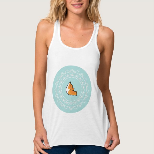 Namaste Yoga Corgi Workout Tank Top (Front)