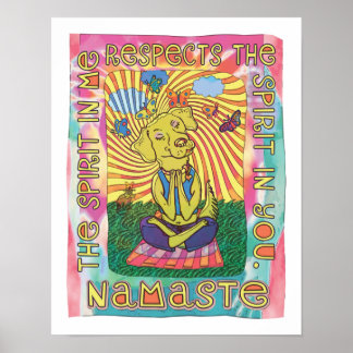 Namaste Yoga Dog Poster