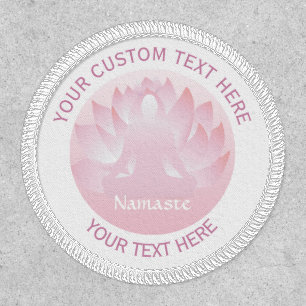 Namaste Yoga Lotus Pose Flower Pink Custom Patch