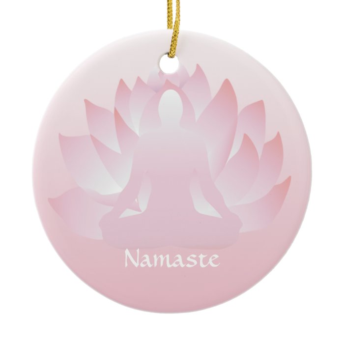 Namaste Yoga Lotus Pose Flower Pink Ornament