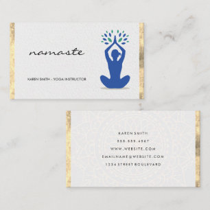 Namaste Yoga Lotus Position Gold Foil Business Card
