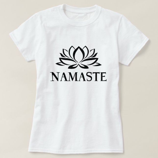 Namaste Yoga Lotus T-Shirt (Design Front)