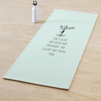Namaste Yoga Mat Mint Lemon Yellow Quote Slogan
