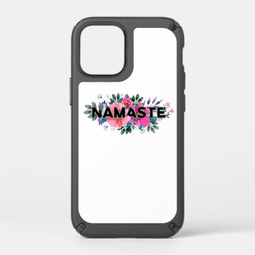 Namaste yoga meditation floral background speck iPhone 12 mini case
