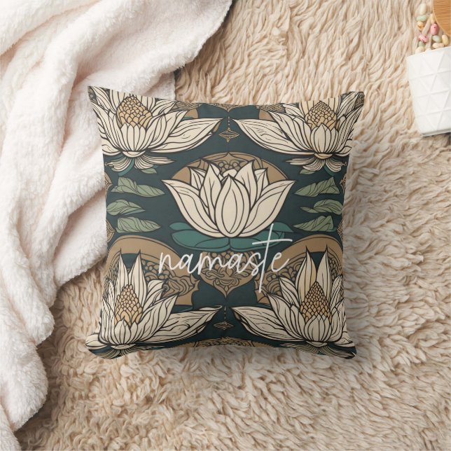 Namaste, Yoga, Meditation, Peace, Respect Throw Pillow (Blanket)