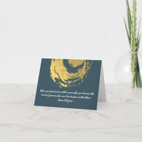 Namaste Yoga Meditation Quotes Blue Gold ZEN Sign Card