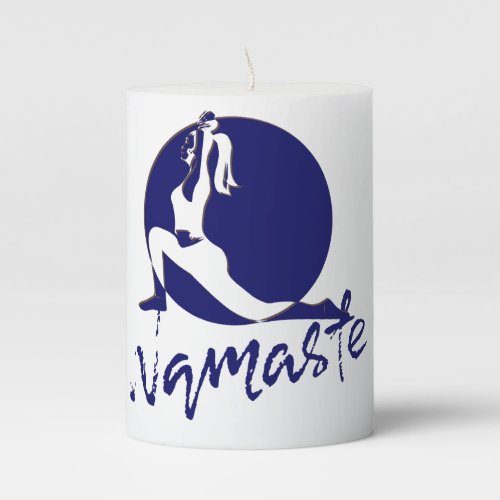 Namaste yoga pillar candle