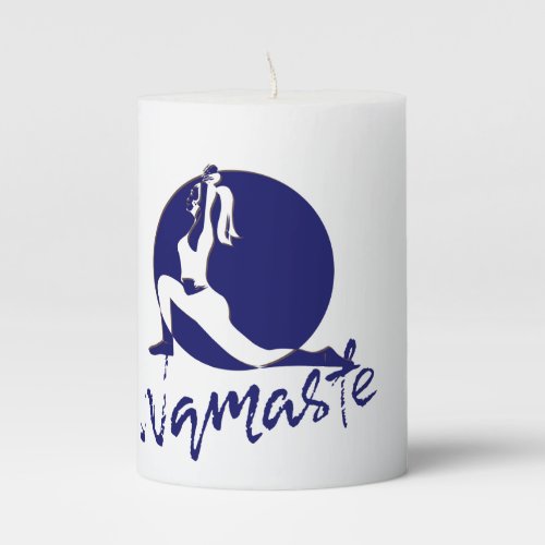 Namaste yoga pillar candle