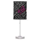 Namaste Yoga Pink Black Asanas Positions Table Lamp (Front)