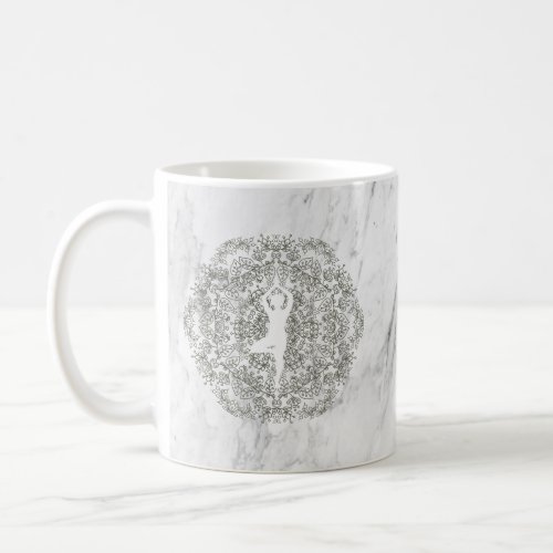 Namaste Yoga Pose  Mandala Pattern Coffee Mug